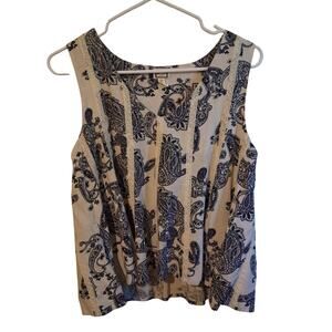 Mo vint sz Small linen blend v-neck swing tank